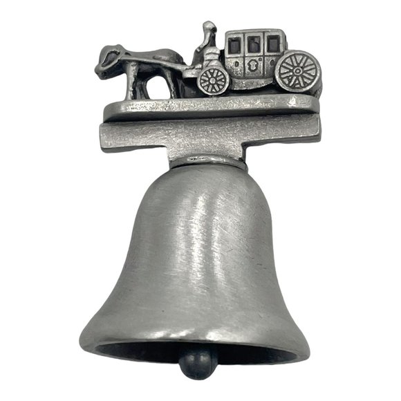 Vintage Colonial Williamsburg Virgina Pewter Bell Horse and Buggy Americana - Picture 4 of 9